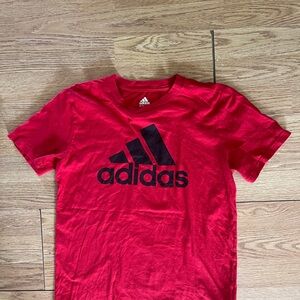 Adidas Kids Red Tee with Black Logo